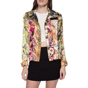 Nothing Matches 90s Baroque Patchwork Satin Jacket  Medium boho y2k art to wear